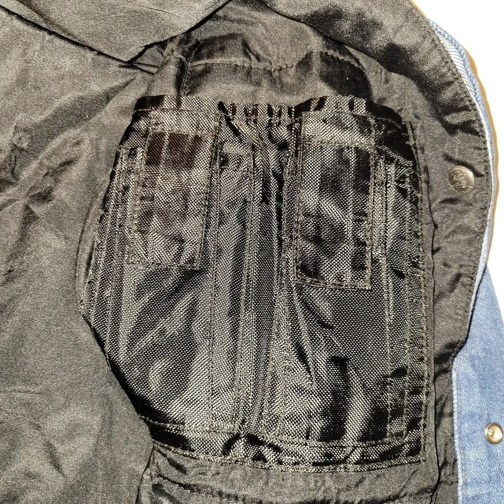 NRA Gear Blue Denim Trucker Jacket Adult‎ Size Medium Concealed Carry USA Made
